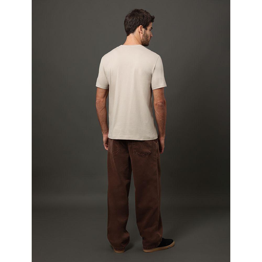 Camiseta Masculina Patch Manga Calvin Klein Jeans - Caqui Claro - 2
