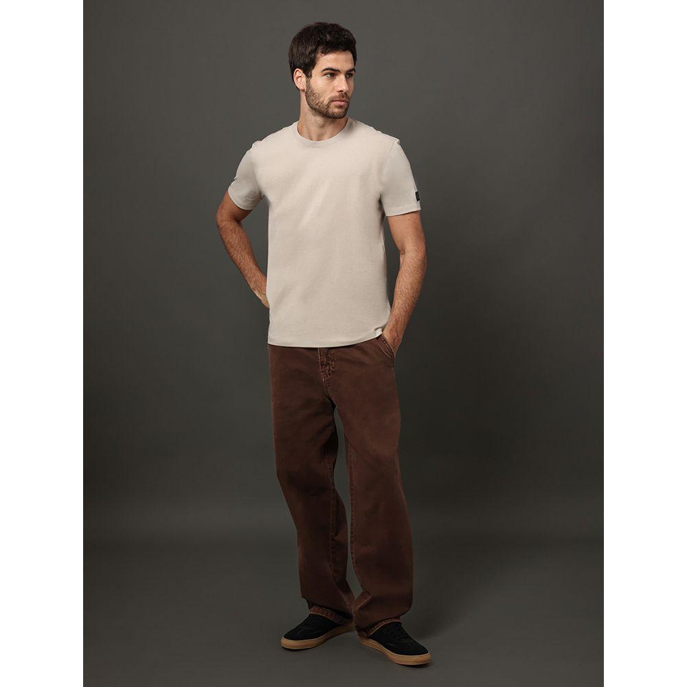 Camiseta Masculina Patch Manga Calvin Klein Jeans - Caqui Claro - 3