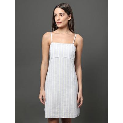 Vestido Feminino Listrado Amarração Calvin Klein Jeans - Lavanda