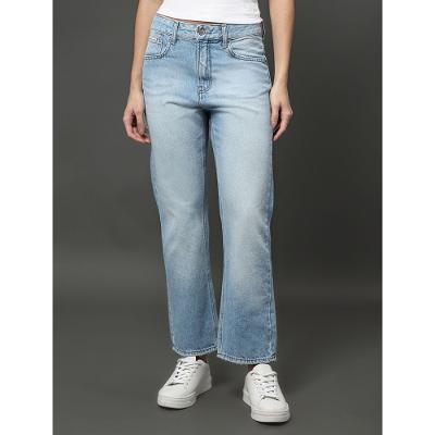 Calça Jeans Feminina Cropped Straight Calvin Klein Jeans - Azul Claro