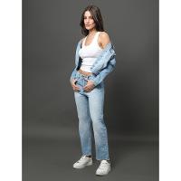 Calça Jeans Feminina Cropped Straight Calvin Klein Jeans - Azul Claro - 3