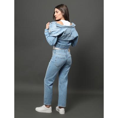 Calça Jeans Feminina Cropped Straight Calvin Klein Jeans - Azul Claro