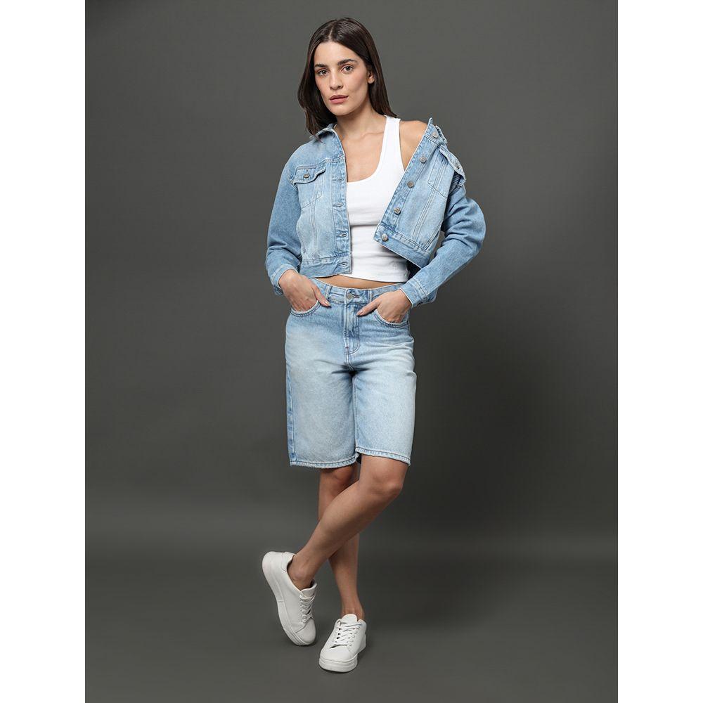 Jaqueta Jeans Feminina Trucker Calvin Klein Jeans - Azul Claro - 3