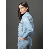 Jaqueta Jeans Feminina Trucker Calvin Klein Jeans - Azul Claro - 2