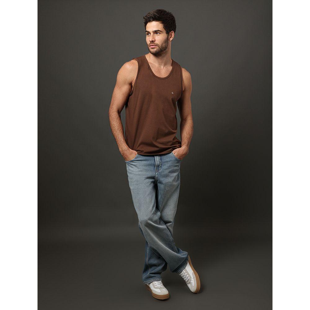 Regata Masculina Logo Calvin Klein Jeans - Marrom - 5