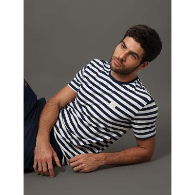 Camiseta Masculina Listrado Calvin Klein Jeans - Marinho