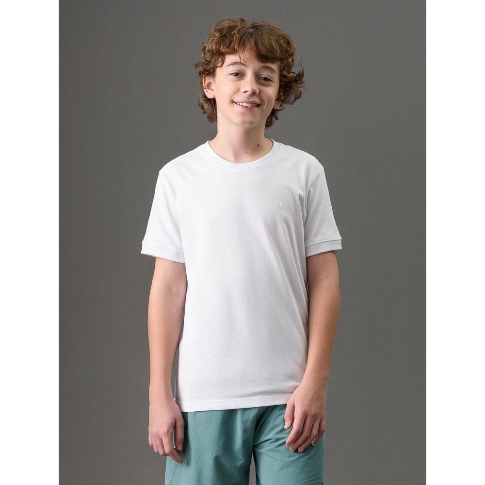 Camiseta Menino Malhão Com Punhos Calvin Klein Jeans - Branco - 1