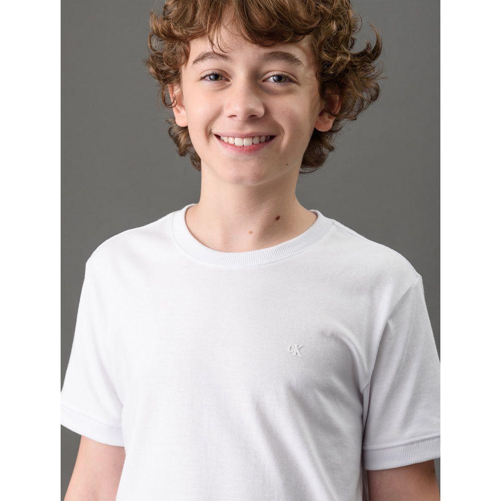 Camiseta Menino Malhão Com Punhos Calvin Klein Jeans - Branco - 4