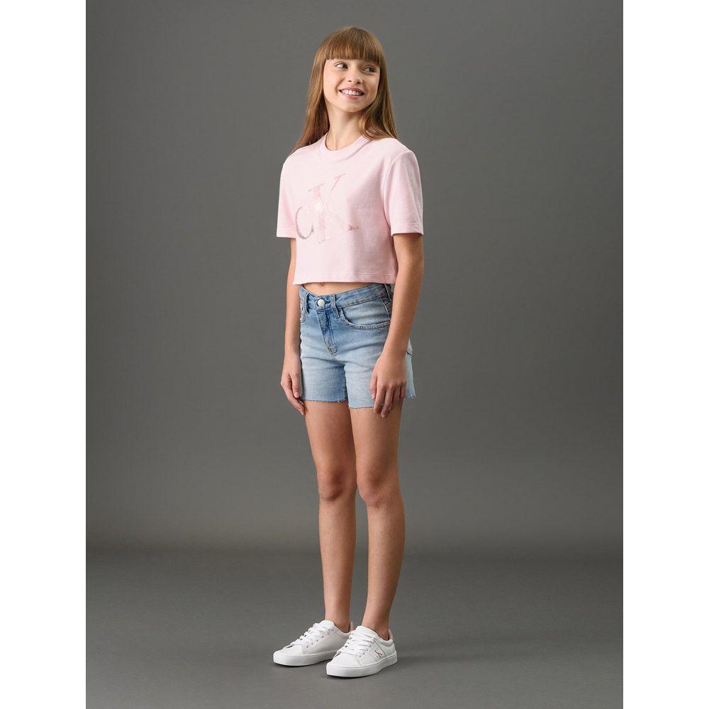 Camiseta Menina Foil Calvin Klein Jeans - Rosa Claro - 3