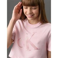 Camiseta Menina Foil Calvin Klein Jeans - Rosa Claro