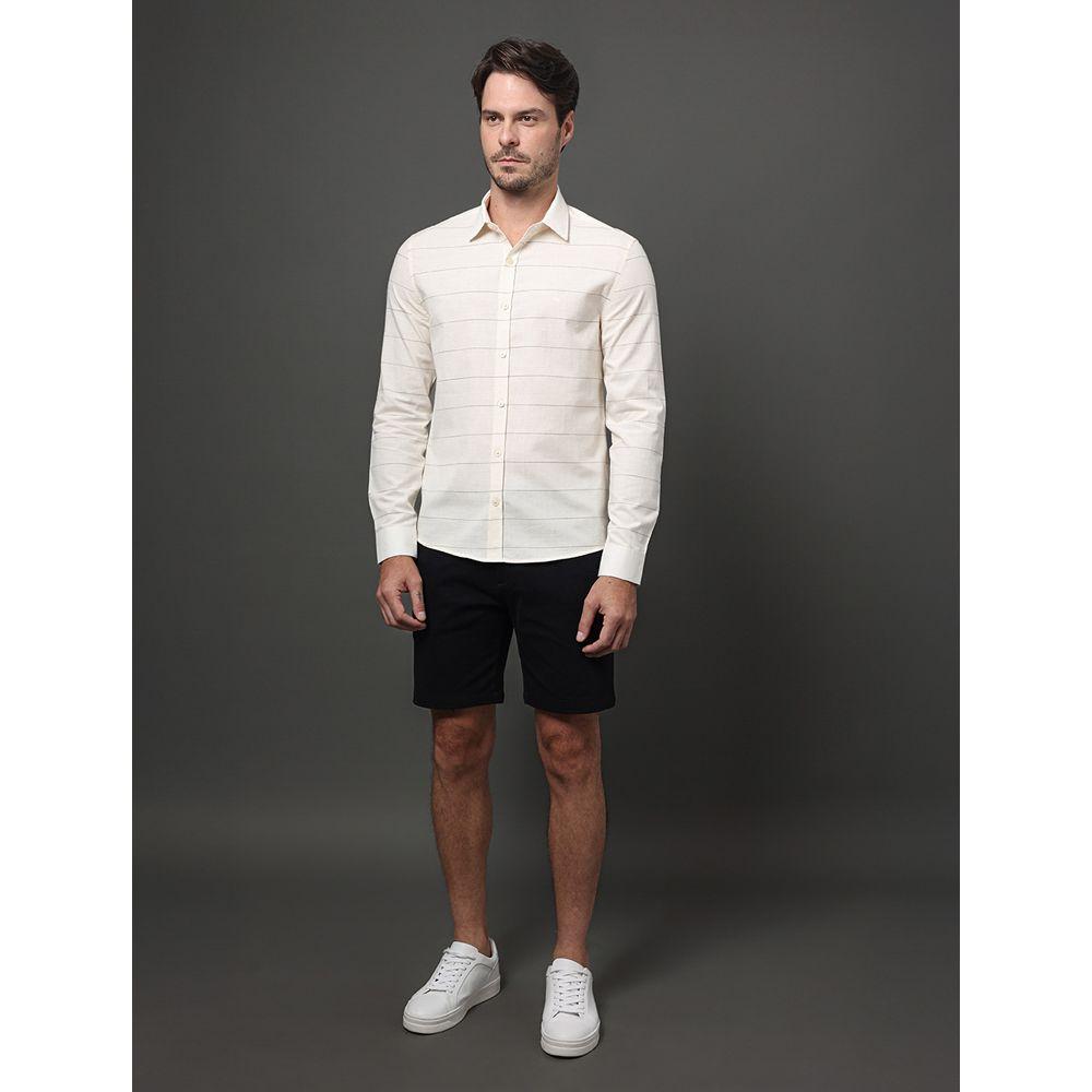 Camisa Masculina Slim Cotton Stripes Calvin Klein - Off White - 3