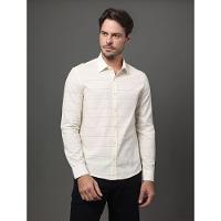 Camisa Masculina Slim Cotton Stripes Calvin Klein - Off White - 1
