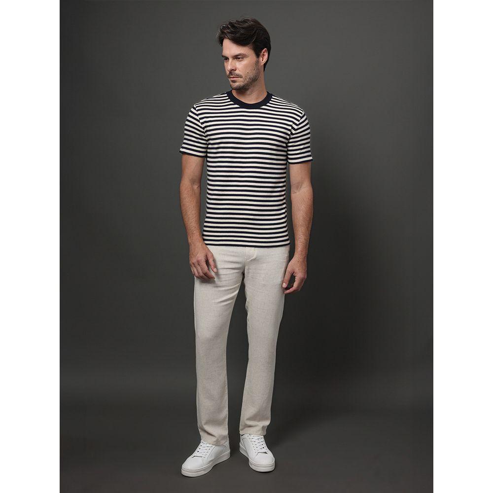 Camiseta Masculina Tricot Listras Calvin Klein - Marinho - 3