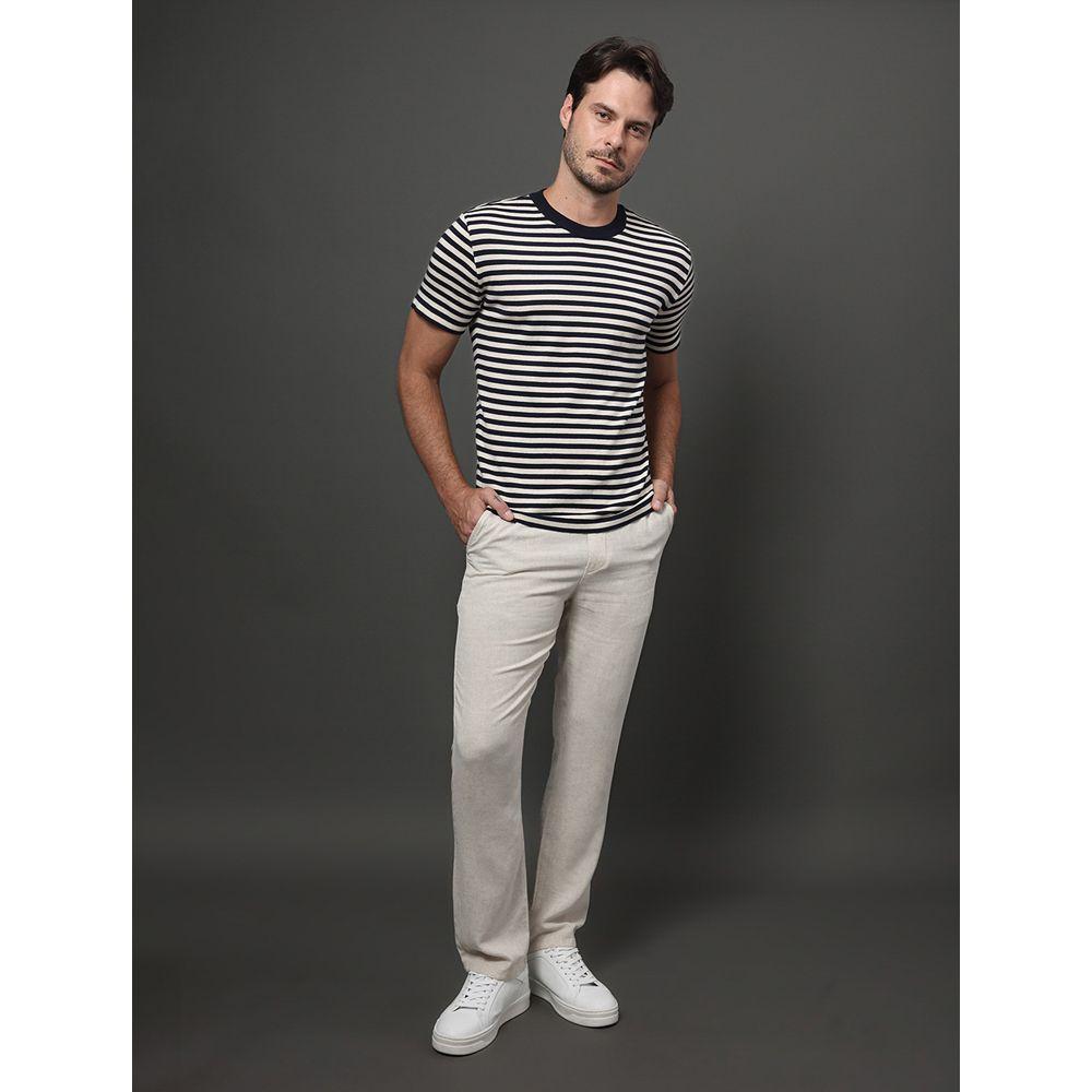 Camiseta Masculina Tricot Listras Calvin Klein - Marinho - 5