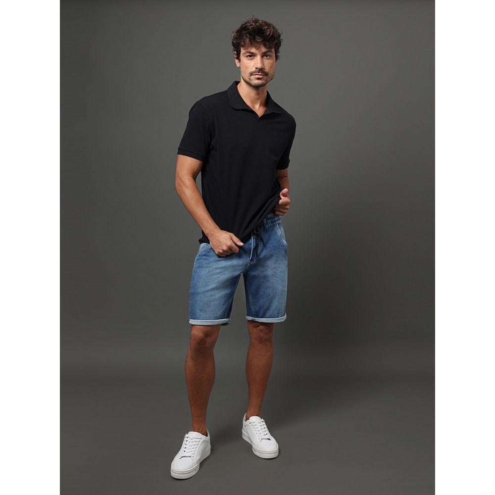 Bermuda Jeans Masculina Bolso Faca Calvin Klein Jeans - Azul Médio - 3