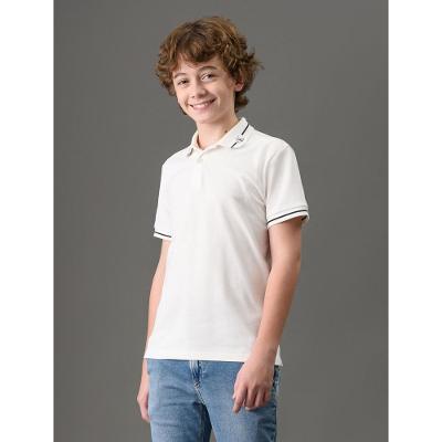 Polo Menino Logo Calvin Klein Jeans - Off White