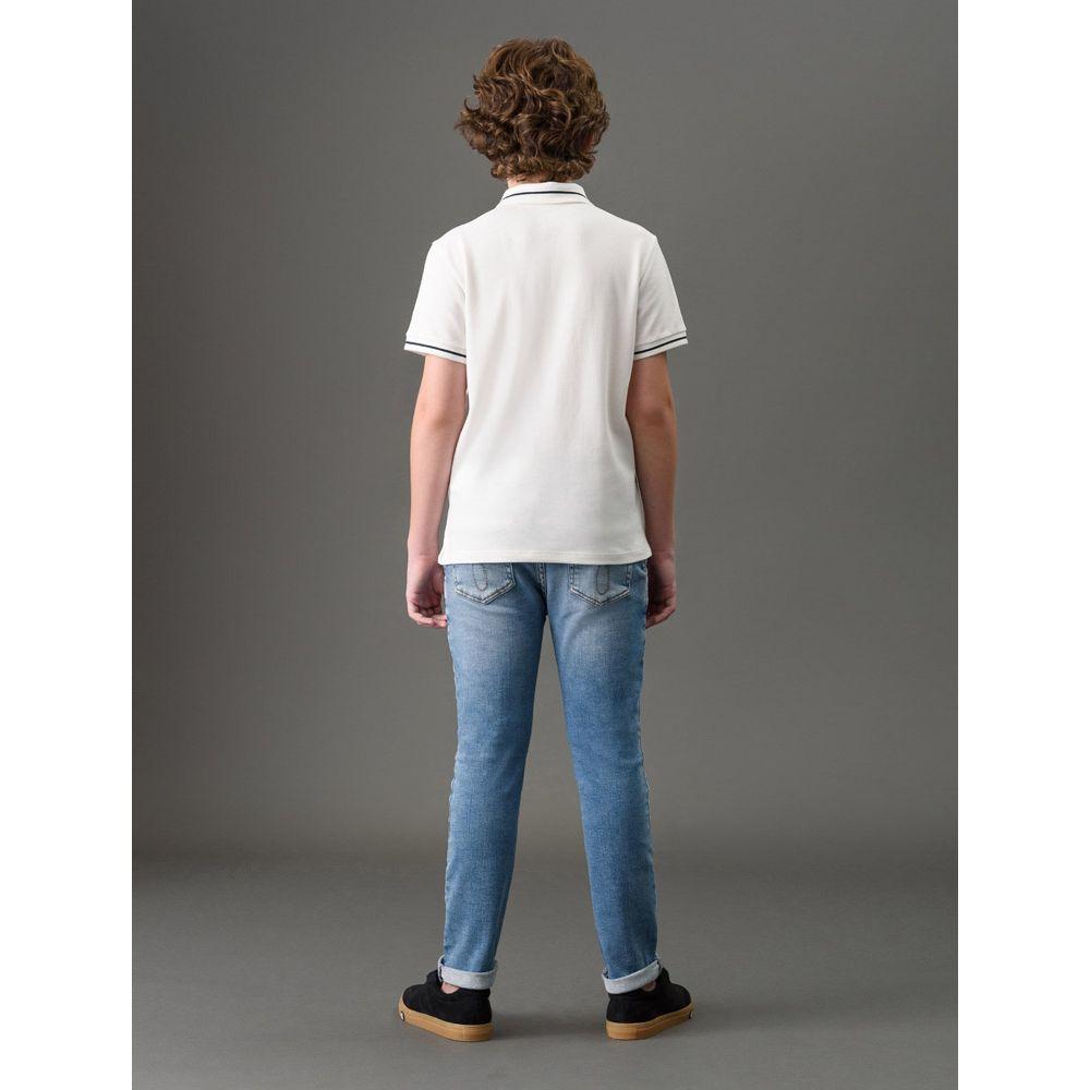 Polo Menino Logo Calvin Klein Jeans - Off White - 2