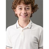 Polo Menino Logo Calvin Klein Jeans - Off White