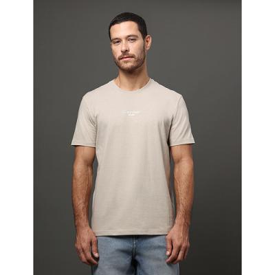 Camiseta Masculina Logo Calvin Klein Jeans - Caqui Claro
