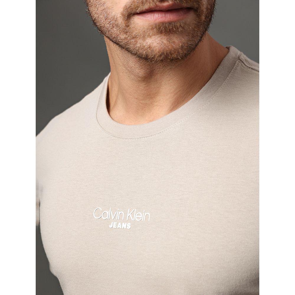 Camiseta Masculina Logo Calvin Klein Jeans - Caqui Claro - 4