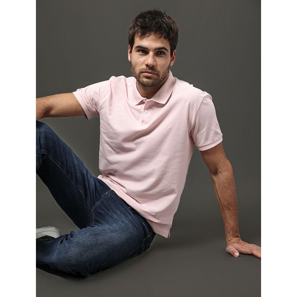 Polo Masculina Regular Sem Friso Calvin Klein - Rosa Claro - 5