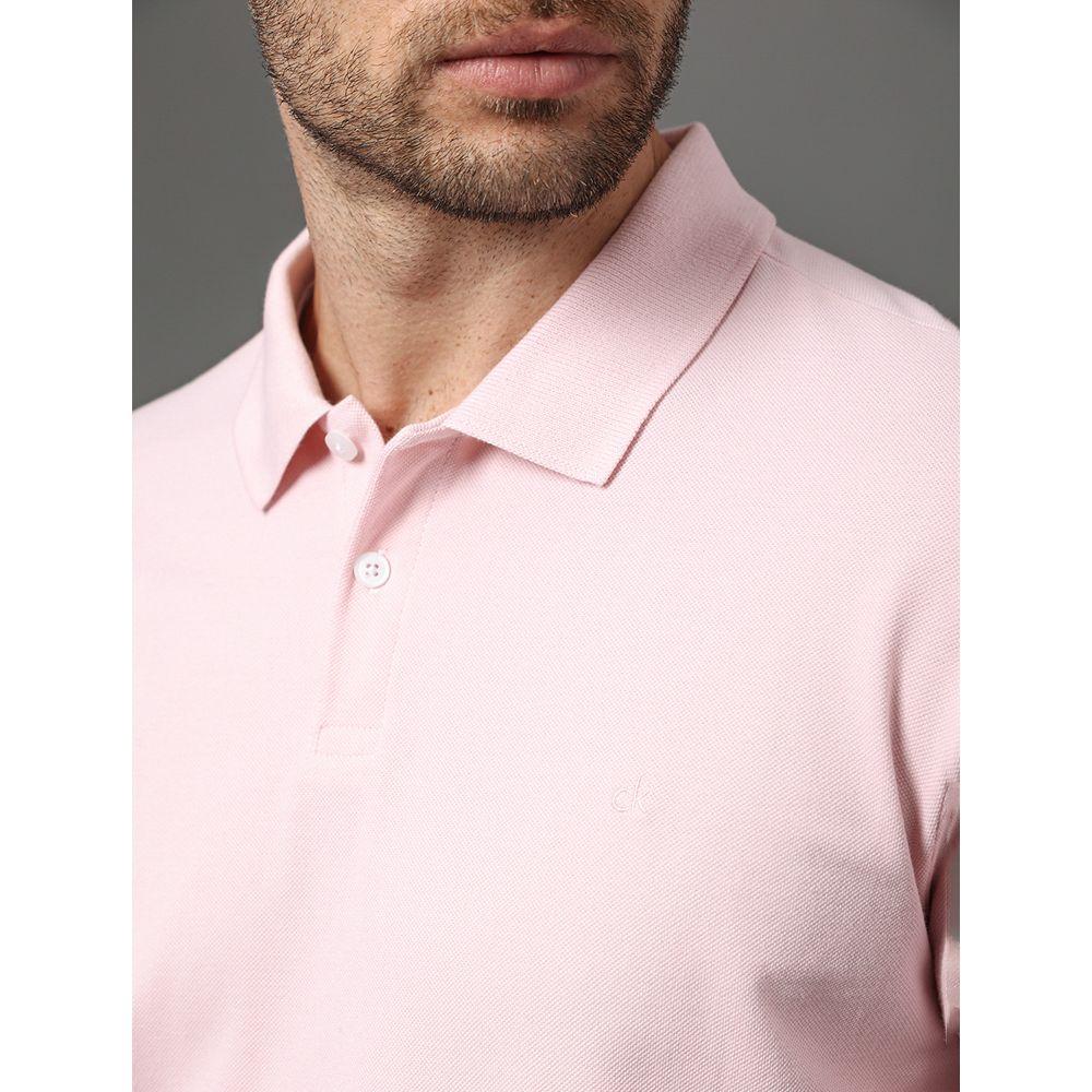 Polo Masculina Regular Sem Friso Calvin Klein - Rosa Claro - 4