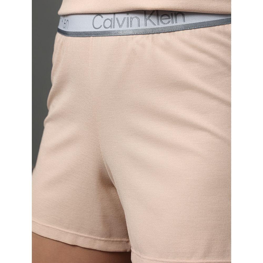 Pijama Feminino Camiseta e Short Canelado Calvin Klein Underwear - Nude - 4