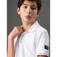 Polo Menino Etiqueta Manga Calvin Klein Jeans - Branco