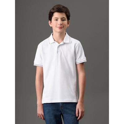 Polo Menino Etiqueta Manga Calvin Klein Jeans - Branco