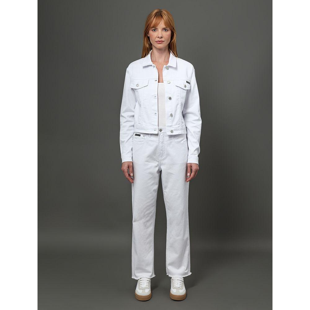 Jaqueta Feminina Overshirt Cropped Natural Calvin Klein Jeans - Off White - 3