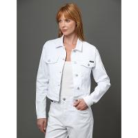 Jaqueta Feminina Overshirt Cropped Natural Calvin Klein Jeans - Off White - 5