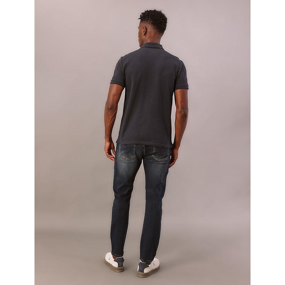 Polo Masculina Logo Bordado Calvin Klein Jeans - Marinho - 4