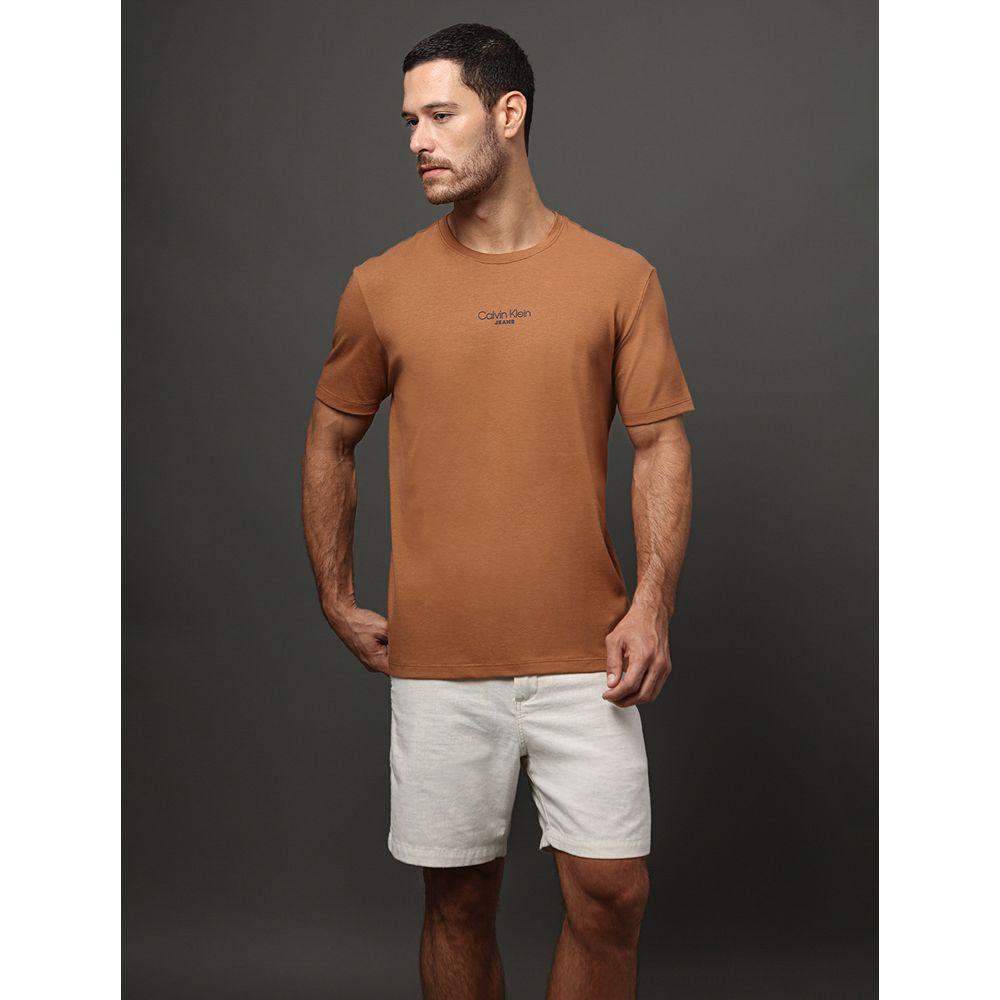 Camiseta Masculina Logo Calvin Klein Jeans - Havana - 5