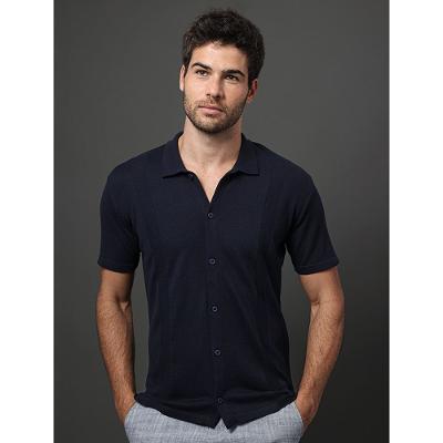 Camisa Masculina Tricot Stripes Calvin Klein - Marinho