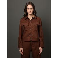 Jaqueta Feminina Meia Argola Calvin Klein Jeans - Marrom - 1