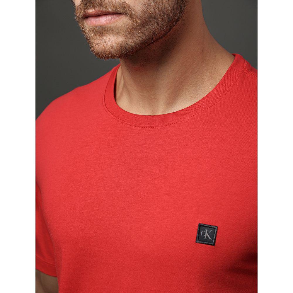Camiseta Masculina Patch Calvin Klein Jeans - Vermelho - 4