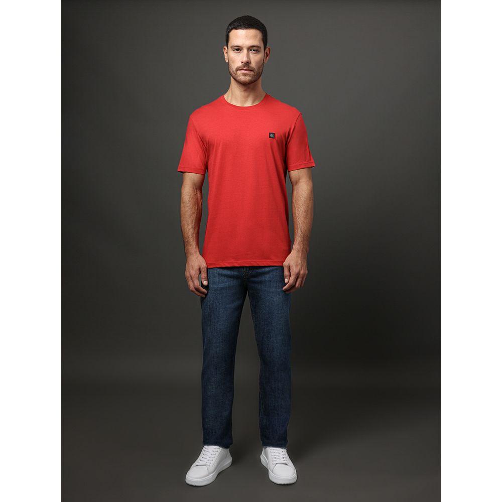Camiseta Masculina Patch Calvin Klein Jeans - Vermelho - 3