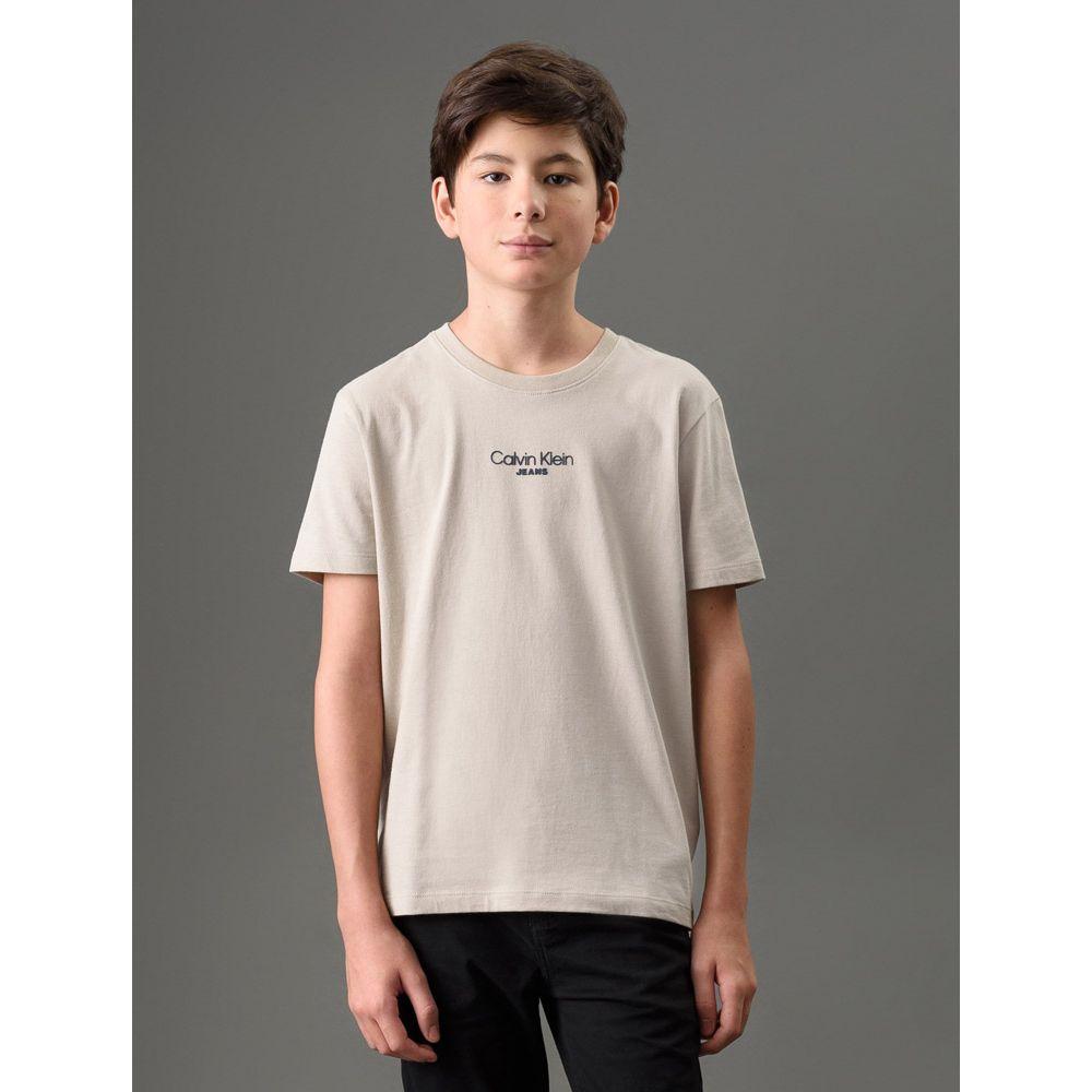Camiseta Menino Logo Calvin Klein Jeans - Caqui Claro - 1