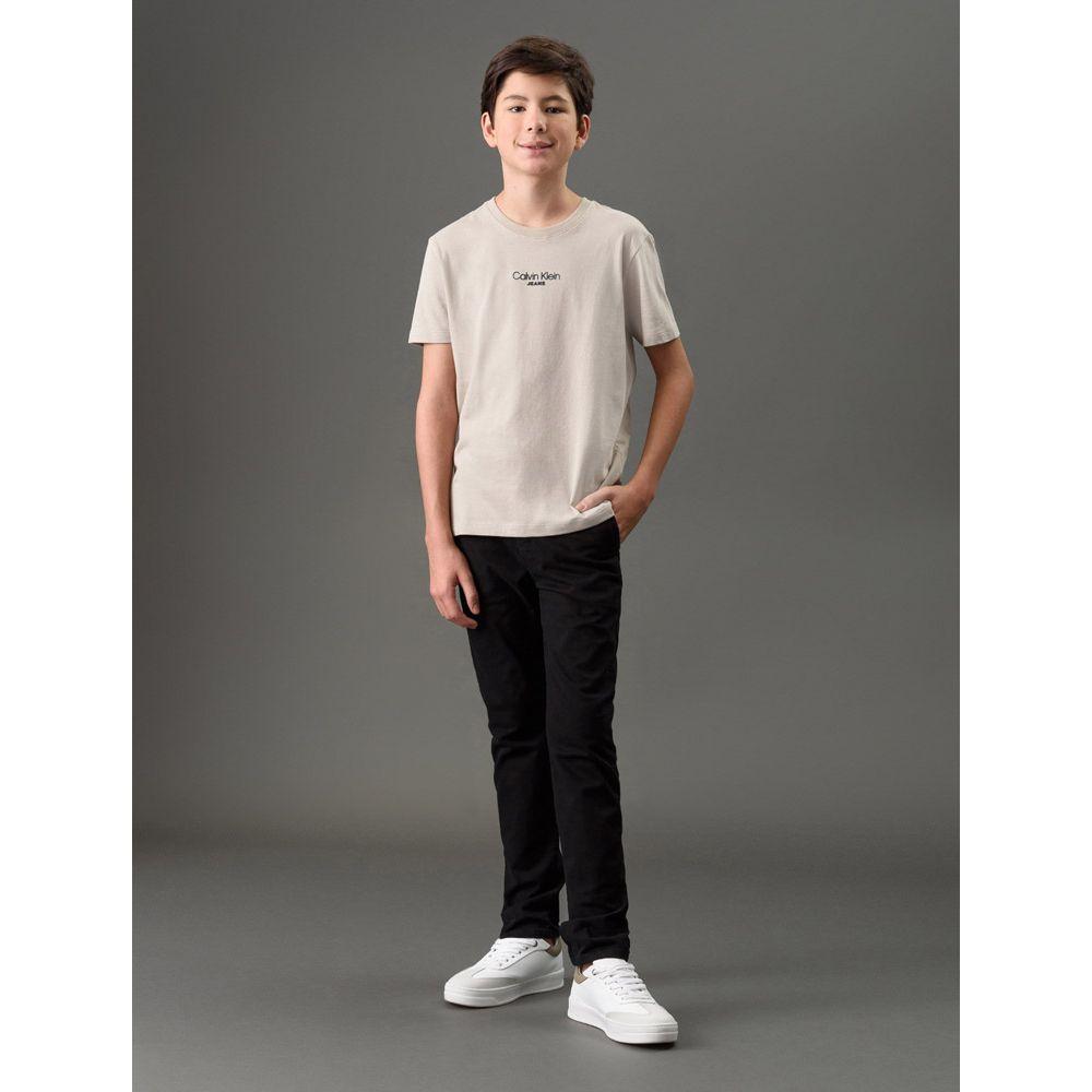 Camiseta Menino Logo Calvin Klein Jeans - Caqui Claro - 3