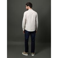 Camisa Masculina Slim Lsitrada Calvin Klein Jeans - Areia - 2