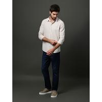 Camisa Masculina Slim Lsitrada Calvin Klein Jeans - Areia - 5