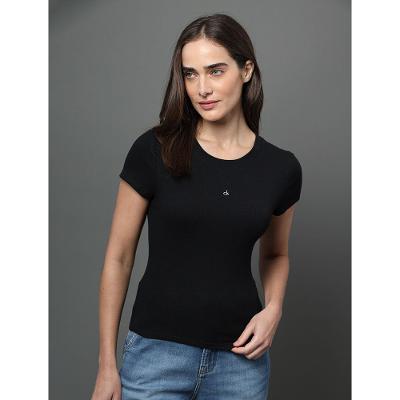Camiseta Feminina Logo Bordado Calvin Klein - Preto
