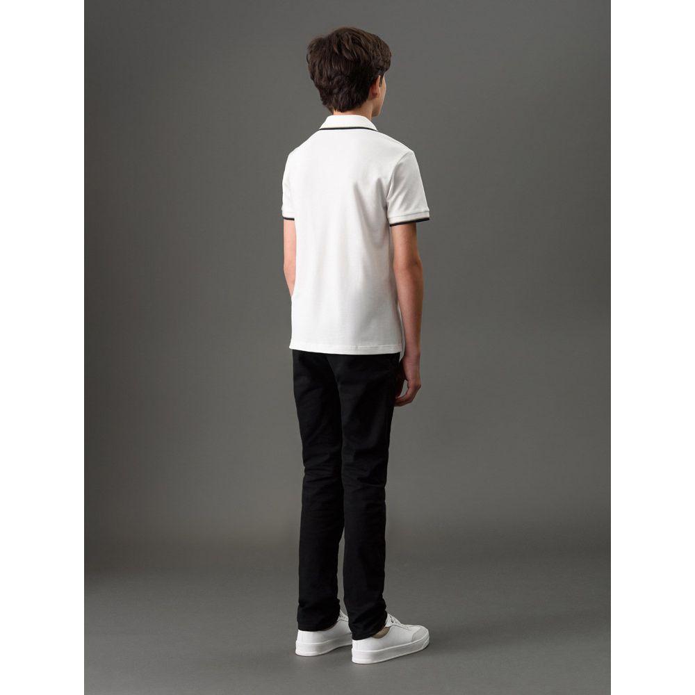 Polo Menino Listras Peitilho Calvin Klein Jeans - Off White - 2