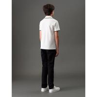 Polo Menino Listras Peitilho Calvin Klein Jeans - Off White - 2