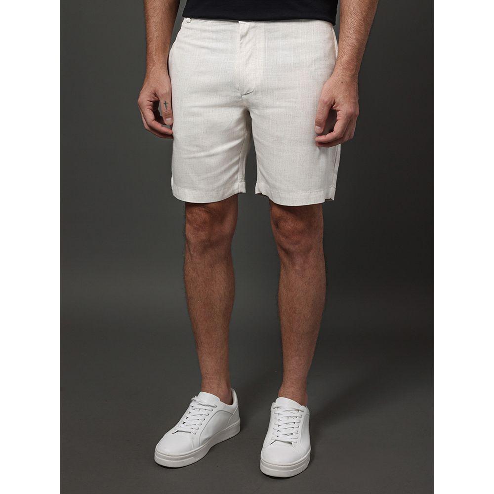 Bermuda Masculina Linho Flamê Calvin Klein - Off White - 1
