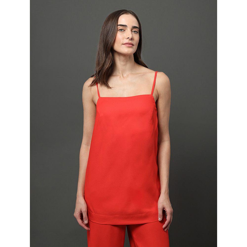 Top Feminino Alongado Calvin Klein Jeans - Vermelho - 1