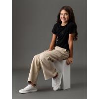 Calça Menina Wide Leg Cargo Calvin Klein Jeans - Caqui Claro - 5