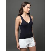 Top Feminino Tricot Canelado Calvin Klein Jeans - Marinho - 5