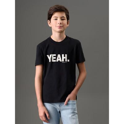 Camiseta Menino Yeah Calvin Klein Jeans - Preto