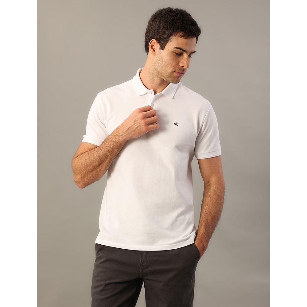 Polo Masculina Logo Bordado Calvin Klein Jeans - Branco 2 - 5